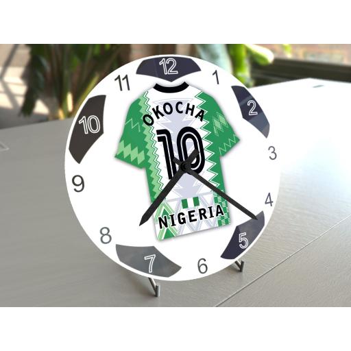 Nigeria Football Gifts - Personalised Football Team Shirt Wall Clock