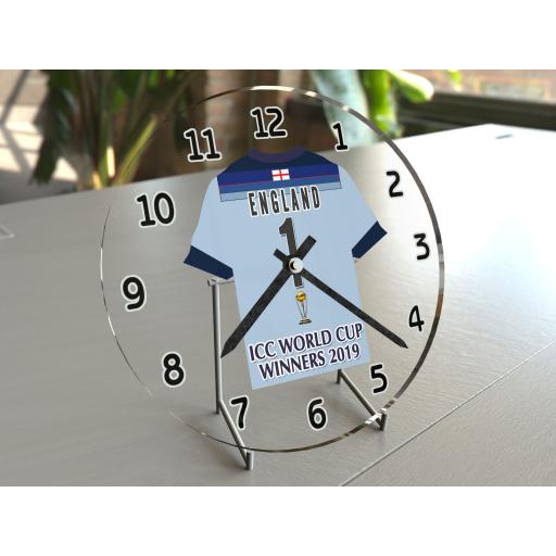 England One Day International Cricket World Cup Winners 2019 Jersey Themed Clock - Limited Edition