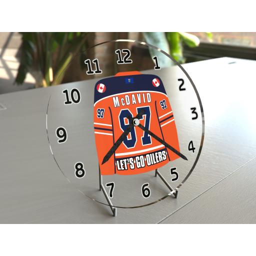 Connor McDavid 97 - Edmonton Oilers Hockey Jersey Clock - Legend Edition