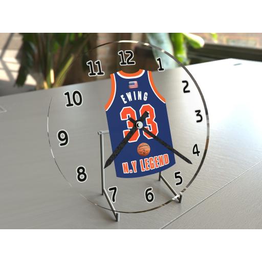 Patrick Ewing 33 - New York Knicks NBA Jersey Clock - Legends Edition