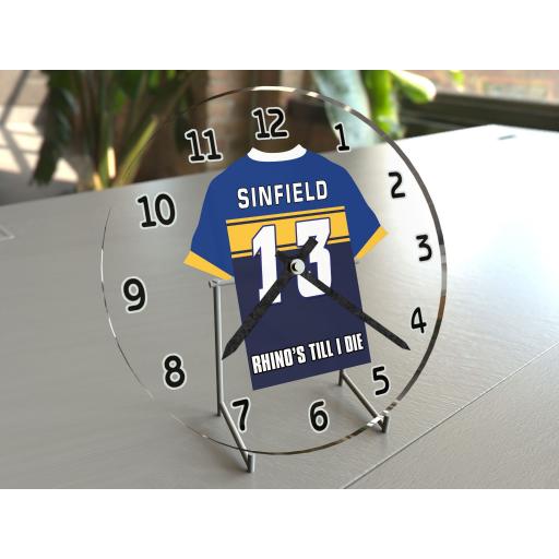 Kevin Sinfield 13 - Leeds Rhinos Super League Team Jersey Clock - Legends Edition