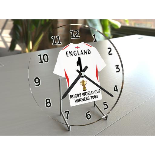 England Rugby World Cup Winners 2003 Rugby Jersey Themed Clock - Limited Edition