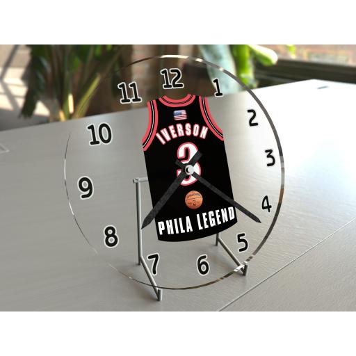 Allen Iverson 3 - Philadelphia 76ers NBA Jersey Clock - Legends Edition