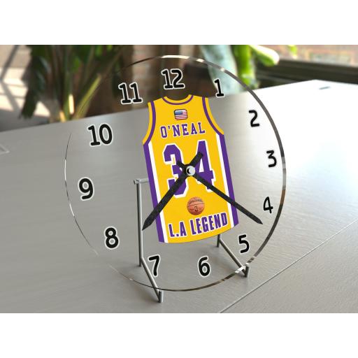 Shaquille O'Neal 34 - Los Angeles Lakers NBA Jersey Clock - Legends Edition