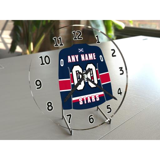 Dundee Stars Gifts - Personalised Ice Hockey Team Jersey Wall Clock