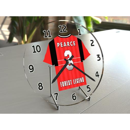 Stuart Pearce 3 - Nottingham Forest FC Football Shirt Clock - Legend Edition