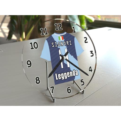 Giuseppe Signori 11 - S.S. Lazio Football Team Shirt Clock - Legend Edition