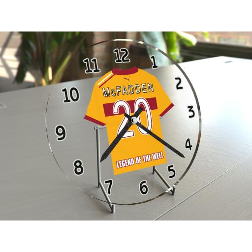 James McFadden 20 - Motherwell FC Football Shirt Themed Clock - Legend Edition