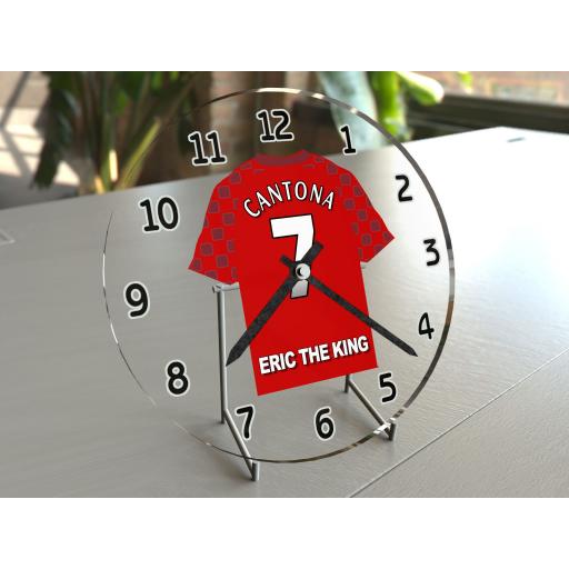 Eric Cantona 7 - Manchester United FC Football Shirt Clock - Legend Edition