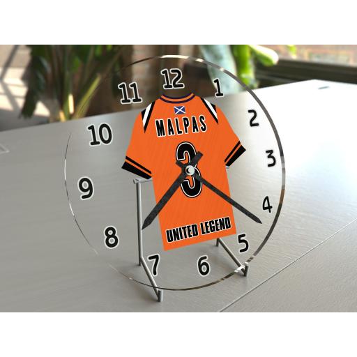 Maurice Malpas 3 - Dundee United FC Football Shirt Themed Clock - Legend Edition