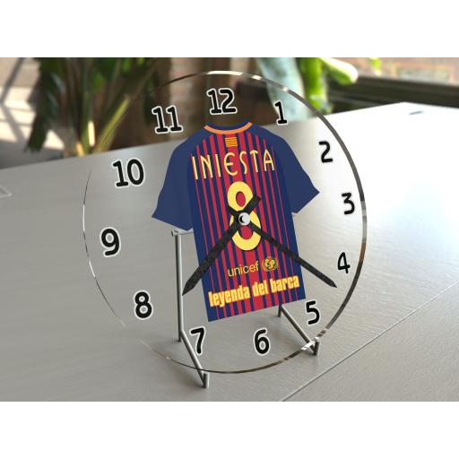 Andrs Iniesta 8 - Barcelona Football Team Shirt Clock - Legend Edition