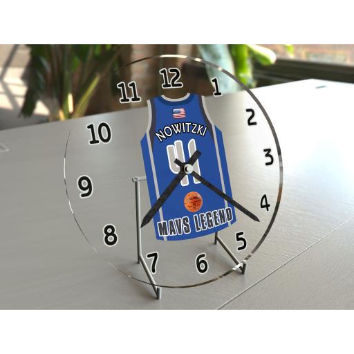 Dirk Nowitzki 41 - Dallas Mavericks NBA Jersey Clock - Legends Edition