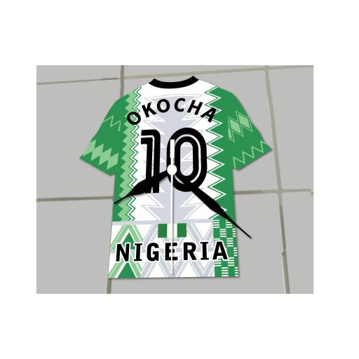 Nigeria Football Gifts - Personalised Football Team Shirt Wall Clock
