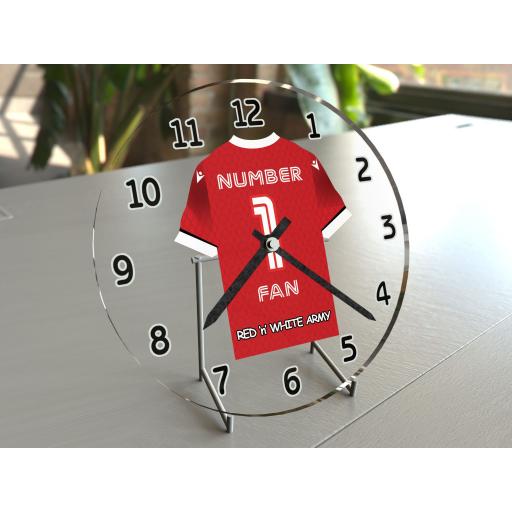 Nottingham Forest FC NUMBER 1 FAN Football Shirt Clock - Perfect Gift for any Tricky Trees Fan